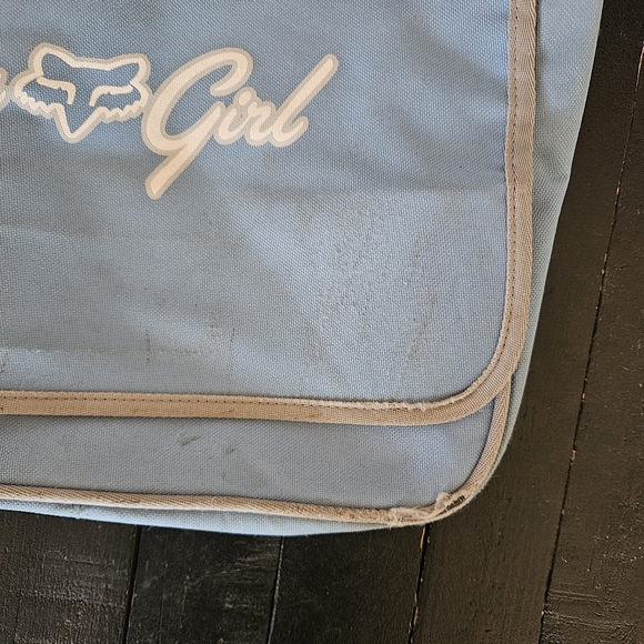 Fox Racing Riders Vintage Blue Grey Girl Messenger Bag Laptop Shoulder Y2K 90s - Picture 3 of 7